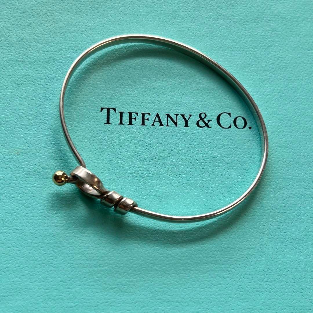 美品Tiffany ティファニー ラブノット フック＆アイ バングル