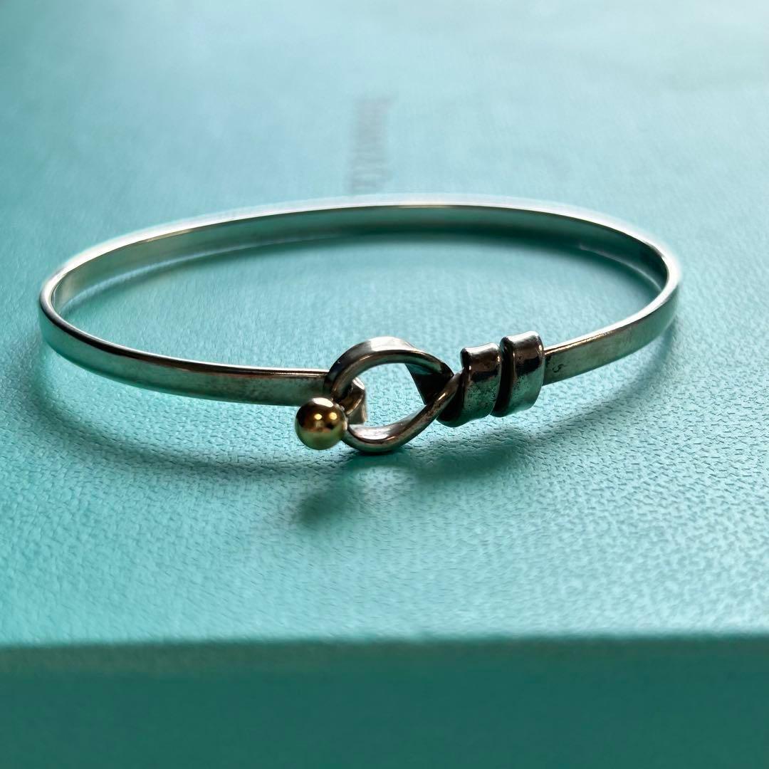 美品Tiffany ティファニー ラブノット フック＆アイ バングル