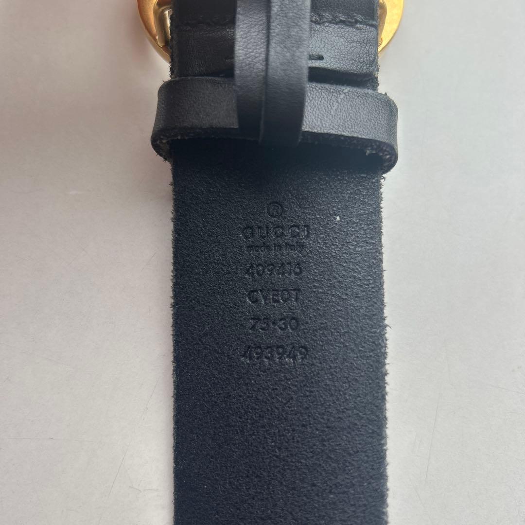 GUCCI ブラック ダブルGロゴ ベルト