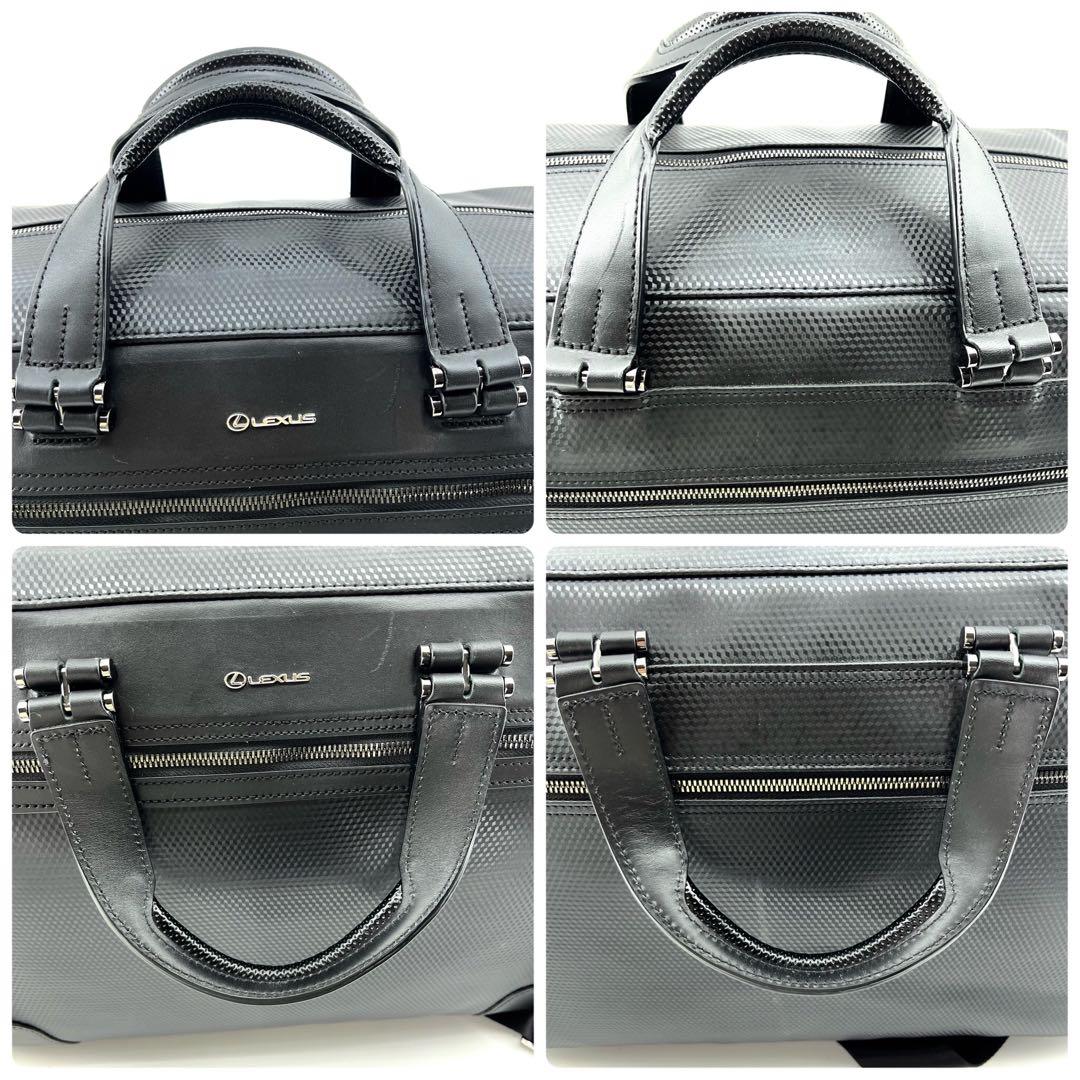 極美品　LEXUS　ボストンバック　2way　斜め掛け　カーボン　旅行鞄　ゴルフ