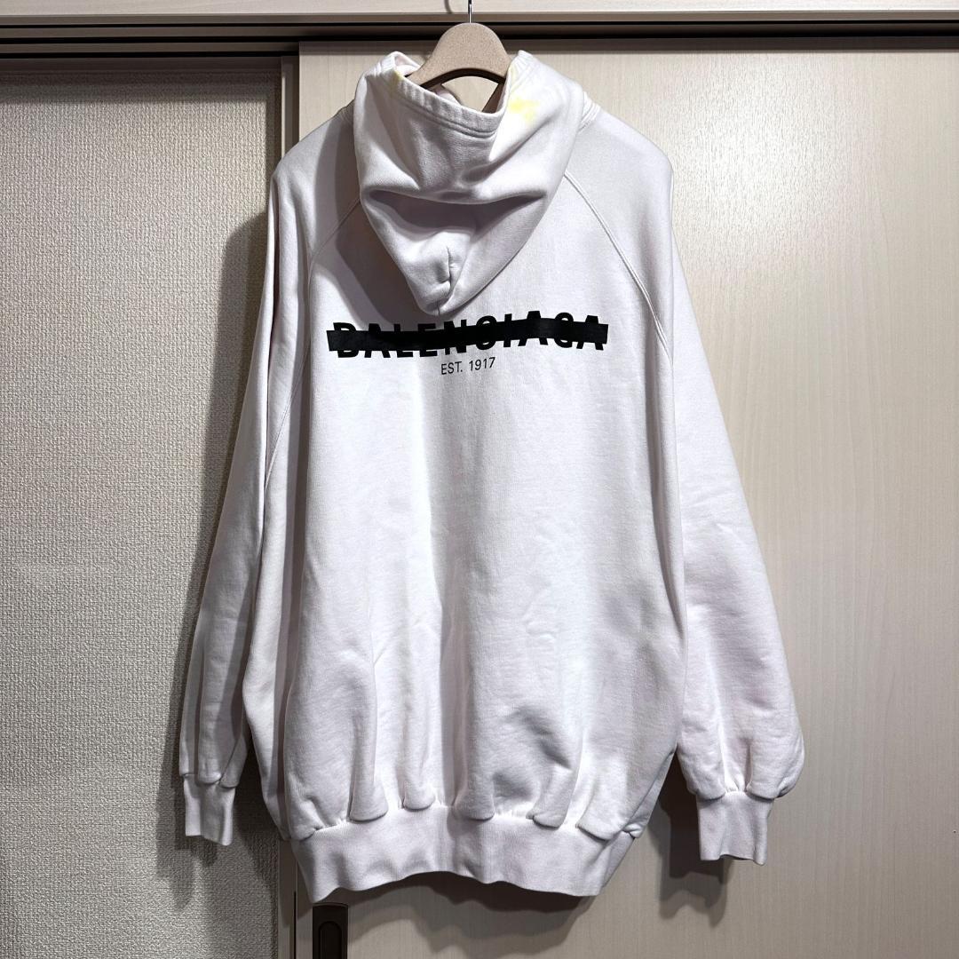 BALENCIAGA　パーカー　白　サイズ1　※汚れあり　HR0296