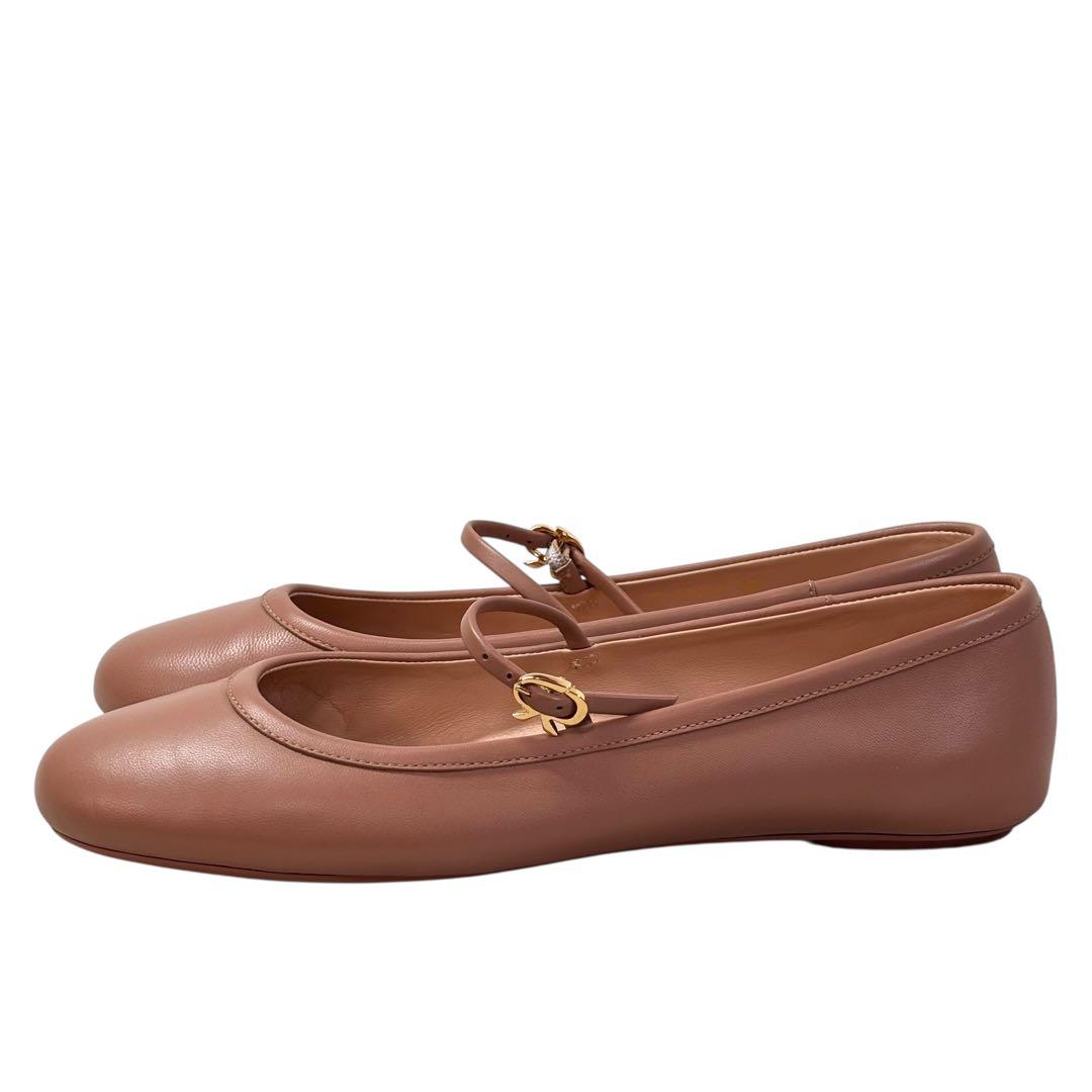 美品 ジャンヴィトロッシ 39 26 フラットパンプス メリージェーン ベージュ