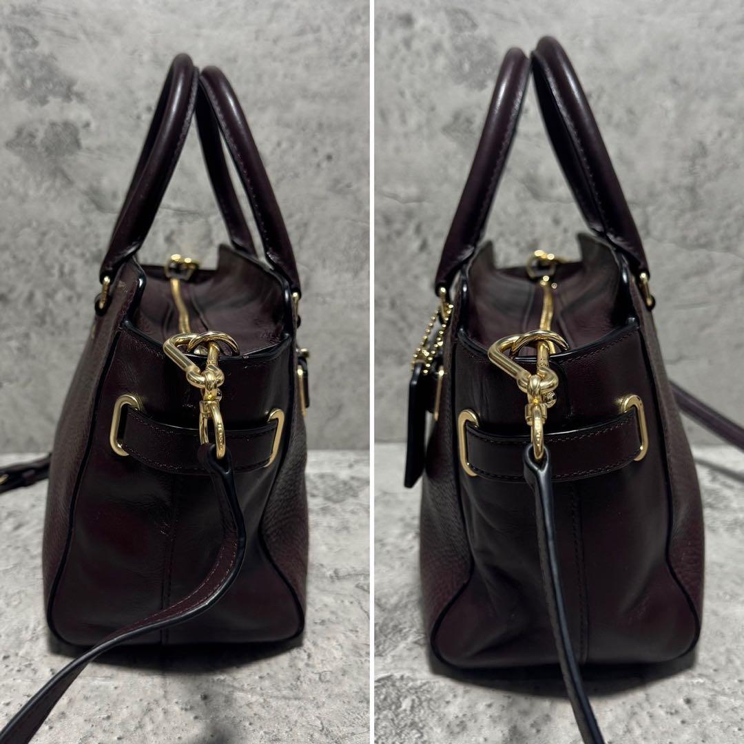 極美品✨️コーチ 2way ショルダーバッグ スワッガー シボ革 レザー ボルドー