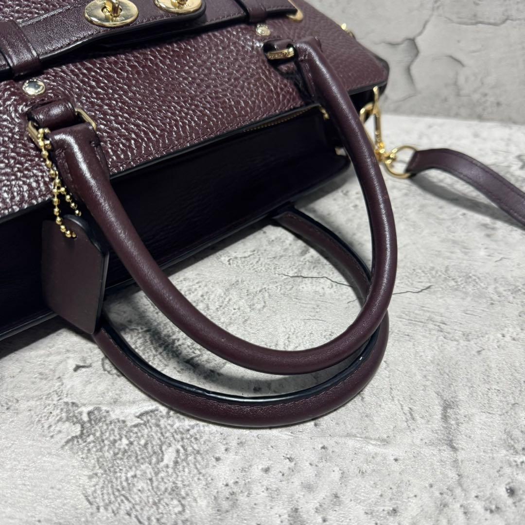 極美品✨️コーチ 2way ショルダーバッグ スワッガー シボ革 レザー ボルドー
