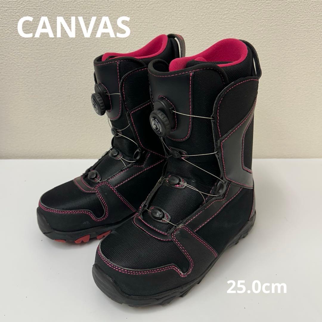 CANVAS 女性用スノーボードブーツ BOAブラック/ピンク 25.0cm