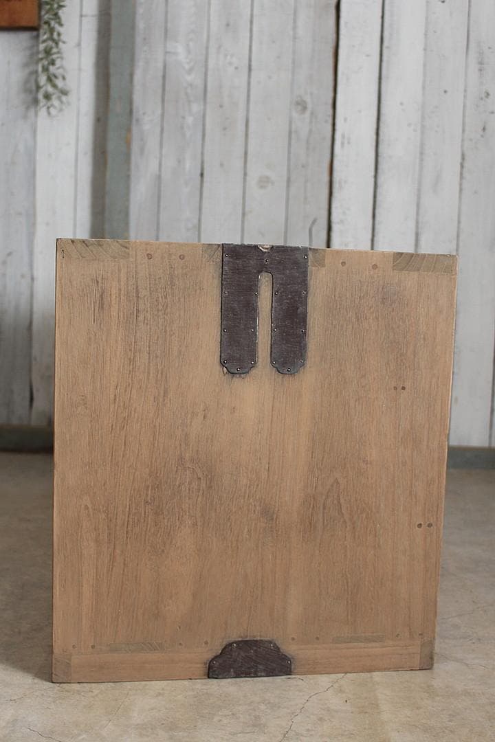 古いガラス戸棚×木製小引き出し3杯　ローチェスト　ローボード　古家具