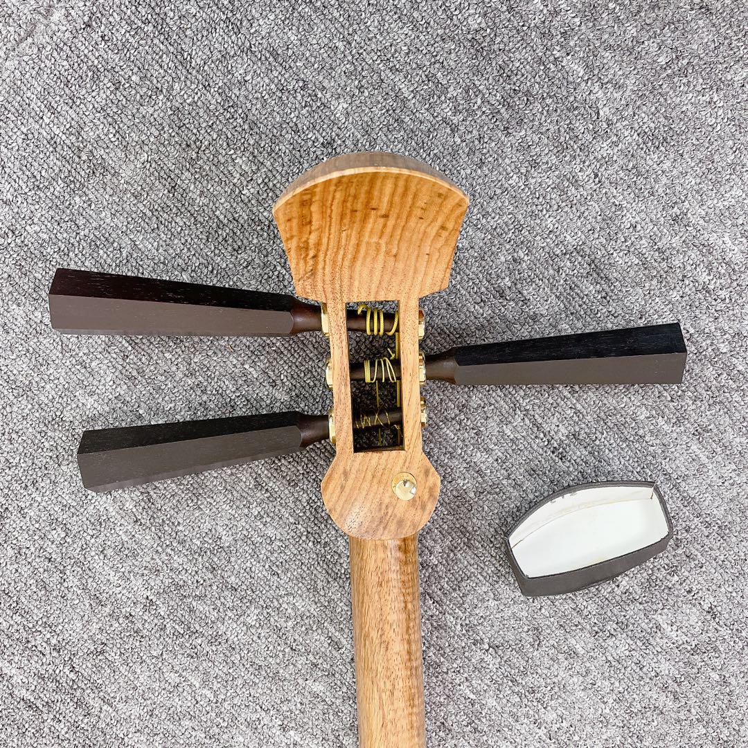 津軽三味線 延棹 花梨 丸打胴 和楽器 東さわり 太棹