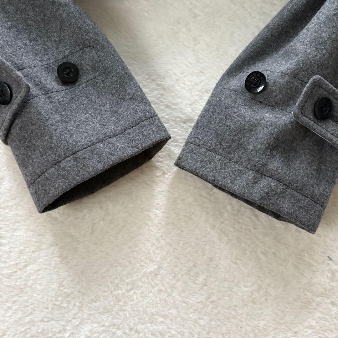 バーバリーブラックレーベル　ノバチェック　ダッフルコート　カシミヤ グレー　M