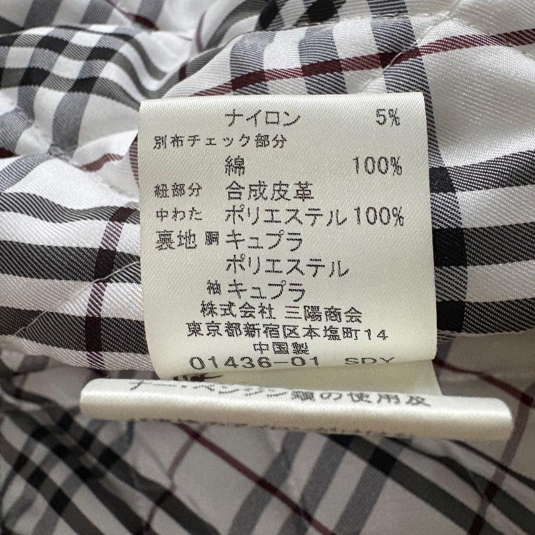 バーバリーブラックレーベル　ノバチェック　ダッフルコート　カシミヤ グレー　M