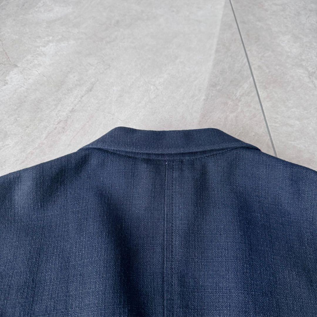 《美品》23区　大きめスーツ　4L リネン　麻　ネイビー　セットアップ 冠婚葬祭