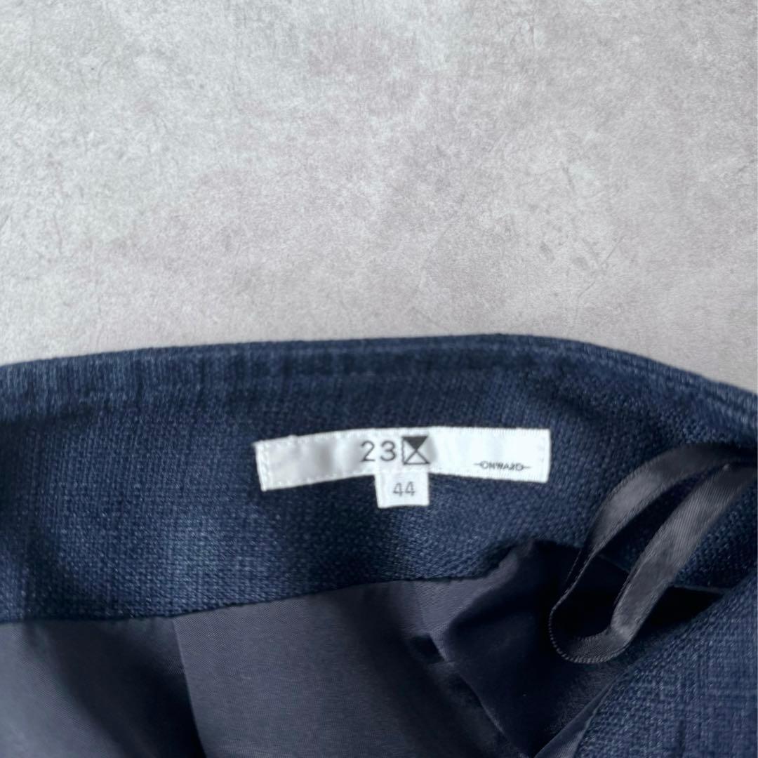 《美品》23区　大きめスーツ　4L リネン　麻　ネイビー　セットアップ 冠婚葬祭