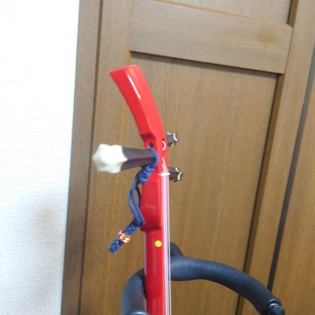 沖縄三線 人工皮 三味線 合皮 ヘビ皮柄 ⚠️漆剥がれ有ります　オマケでケース付