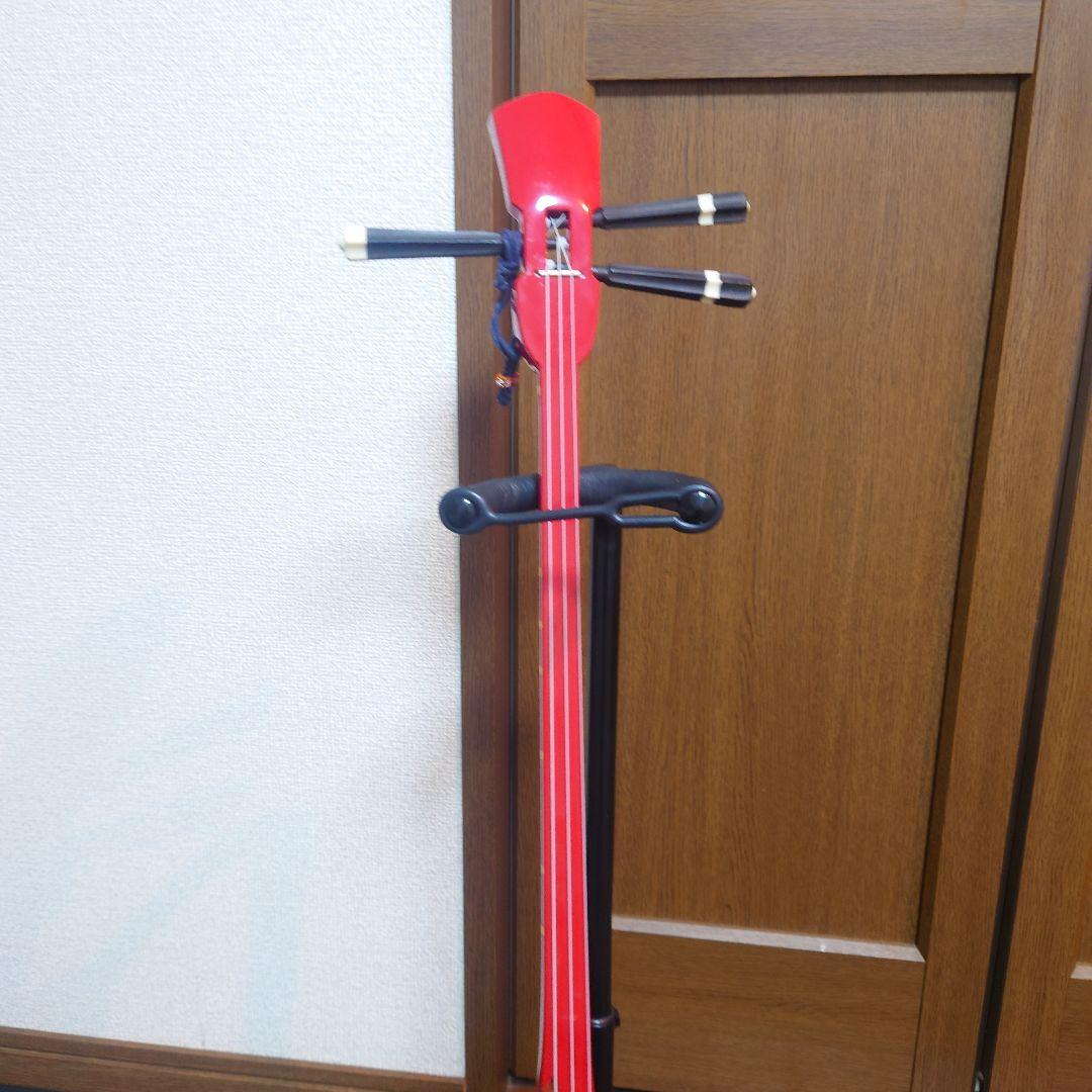 沖縄三線 人工皮 三味線 合皮 ヘビ皮柄 ⚠️漆剥がれ有ります　オマケでケース付