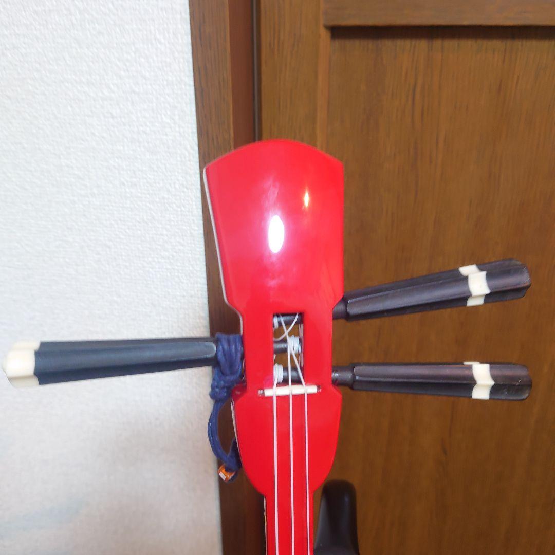 沖縄三線 人工皮 三味線 合皮 ヘビ皮柄 ⚠️漆剥がれ有ります　オマケでケース付