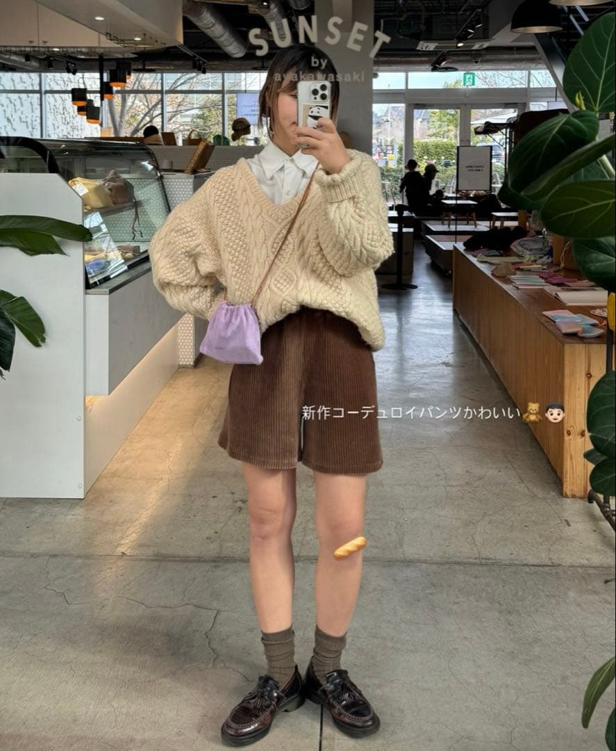 新品コーデュロイパンツ　brown ayakawasaki