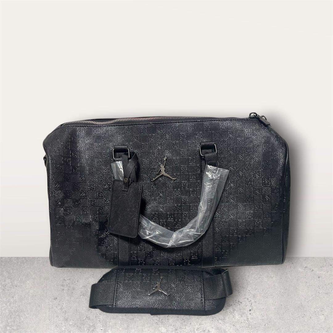Jordan モノグラムボストンバッグ　レザー調 ブラック　未使用
