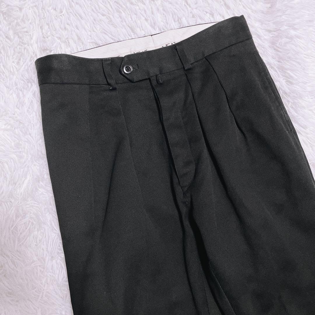 美品 NEAT コットンスラックス 44 ツータック 細畝コーデュロイ