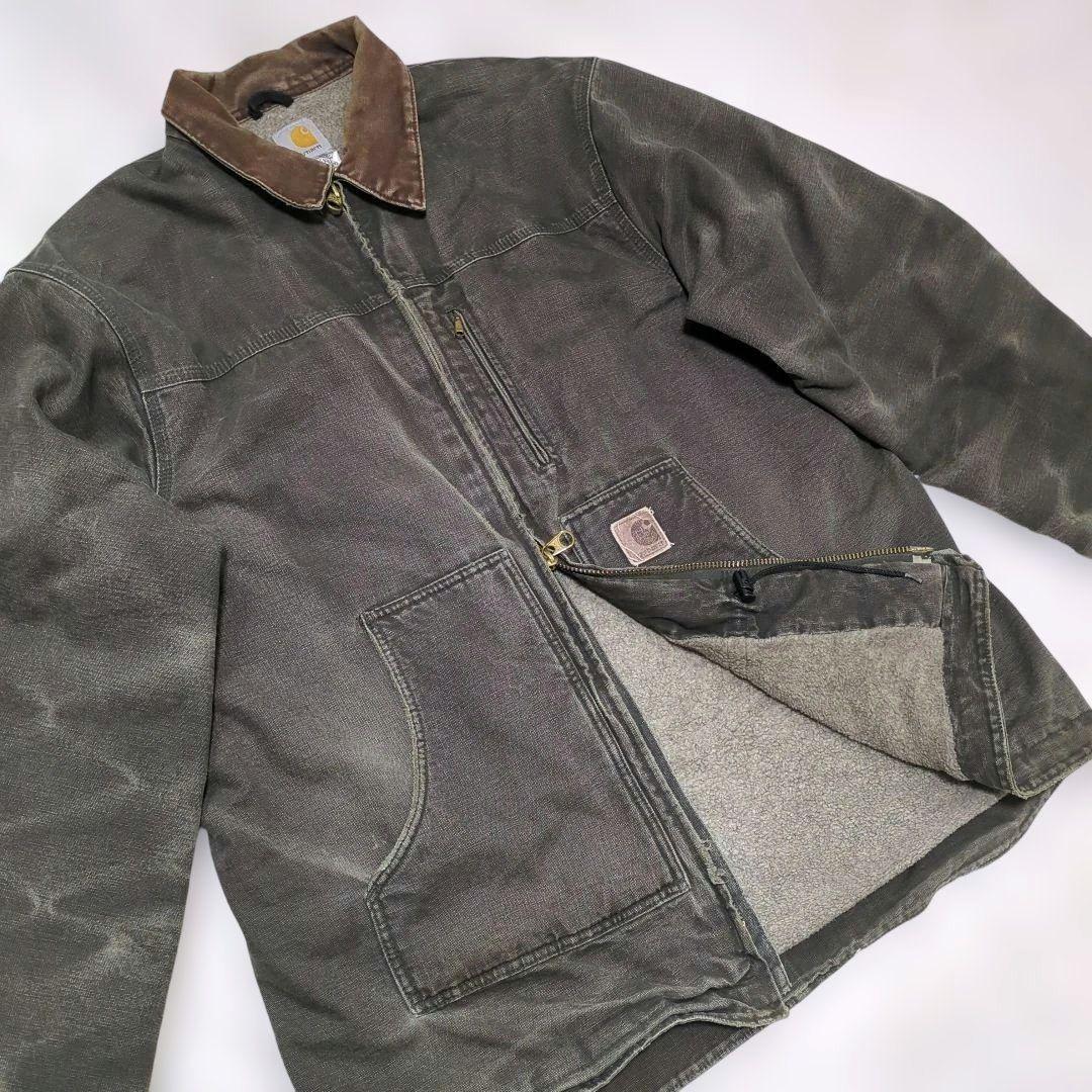 人気色 Carhartt カーハート ダックワークジャケット モスグリーン XL