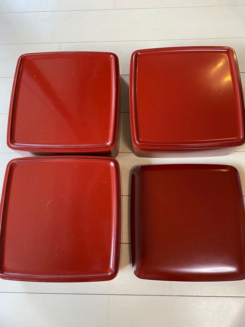 古代朱　重箱　漆器