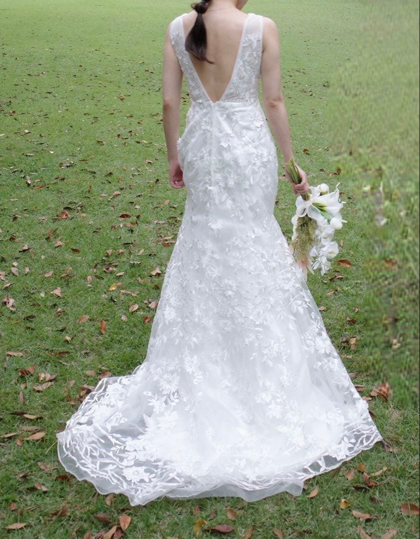 【着用画あり】グレースシトラス マーメイドドレス5号/ホワイト/レース