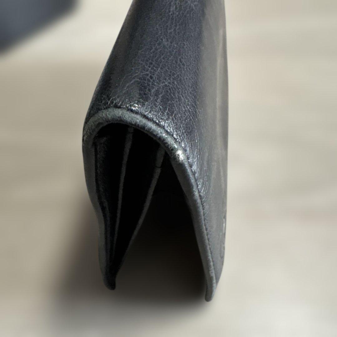 【CHANEL】カメリア 二つ折り長財布 レザー ブラック（シャネル）