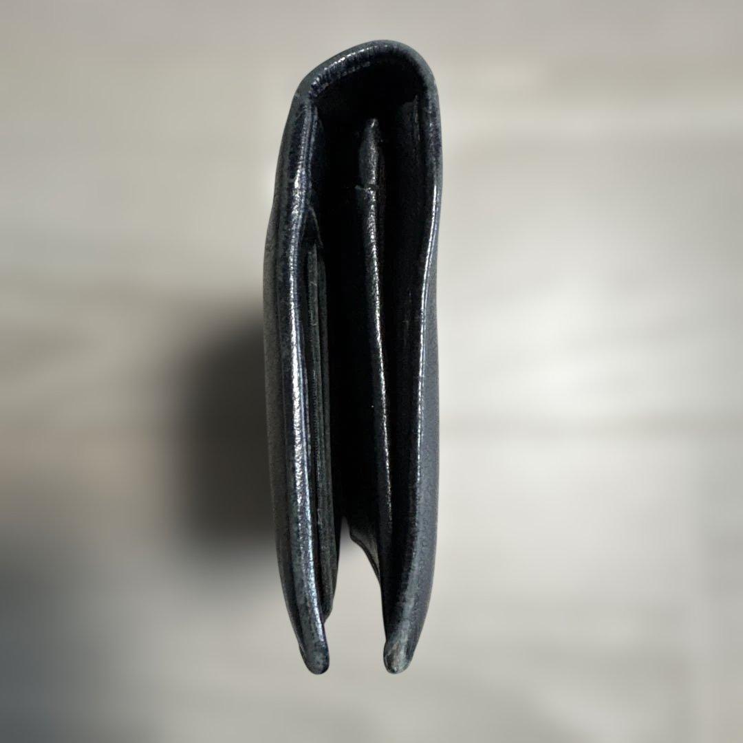 【CHANEL】カメリア 二つ折り長財布 レザー ブラック（シャネル）