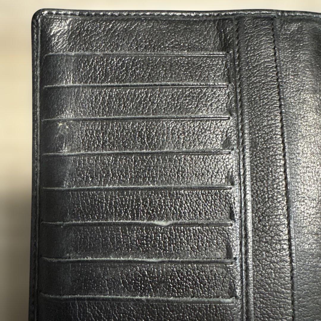 【CHANEL】カメリア 二つ折り長財布 レザー ブラック（シャネル）