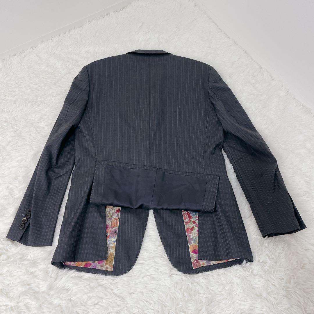 ポールスミス 高級ロロピアーナ 花柄 シルク　セットアップ 白ステッチ 総裏 L