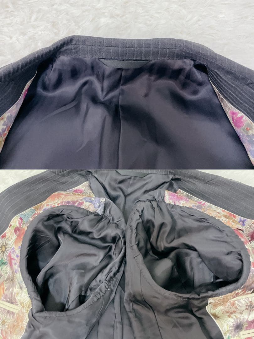 ポールスミス 高級ロロピアーナ 花柄 シルク　セットアップ 白ステッチ 総裏 L