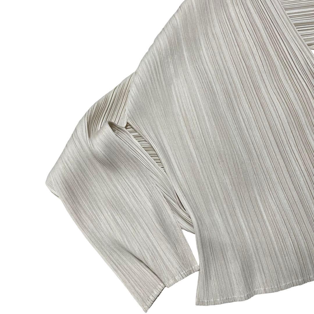 イッセイミヤケ カーディガン　プリーツプリーズ　ホワイト　3 PP63