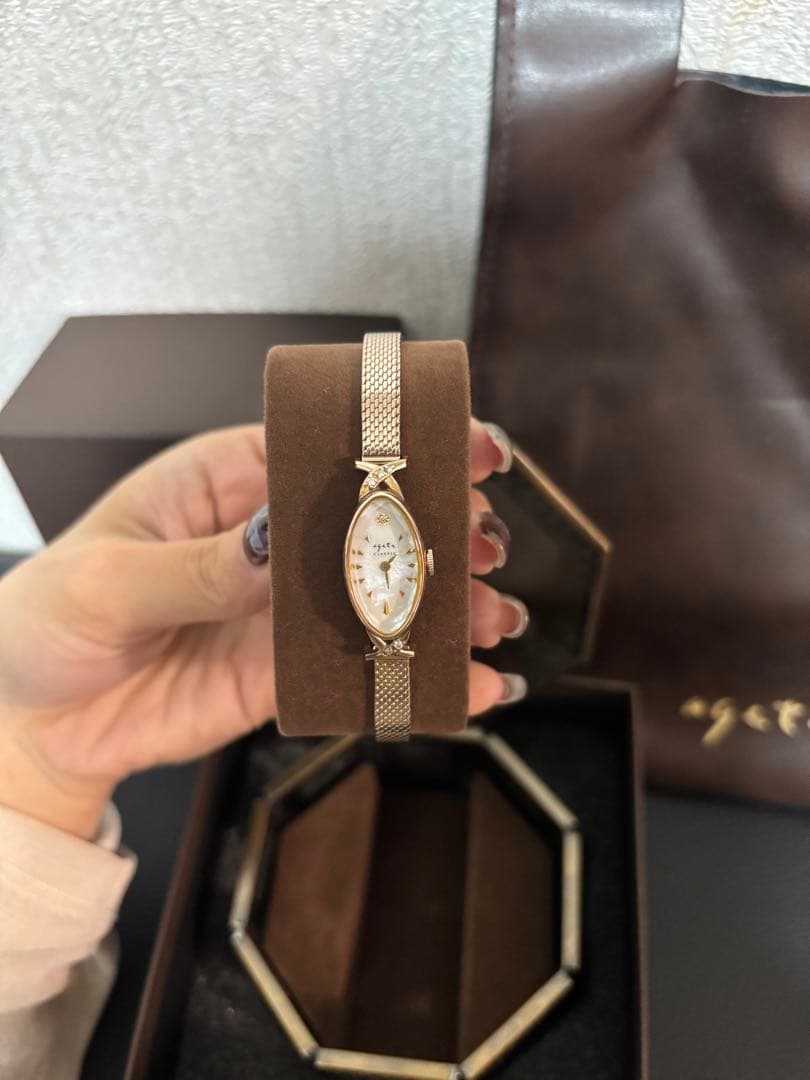 【新品⭐️】agete オーバル型メッシュバンド時計