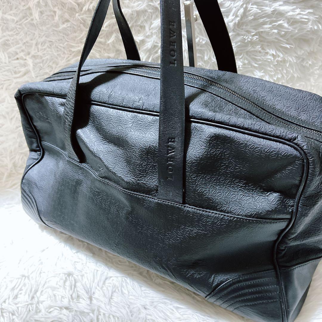 希少⭐️ LOEWE ロエベ　ボストンバッグ　アナグラム　総柄　肩掛け　大容量