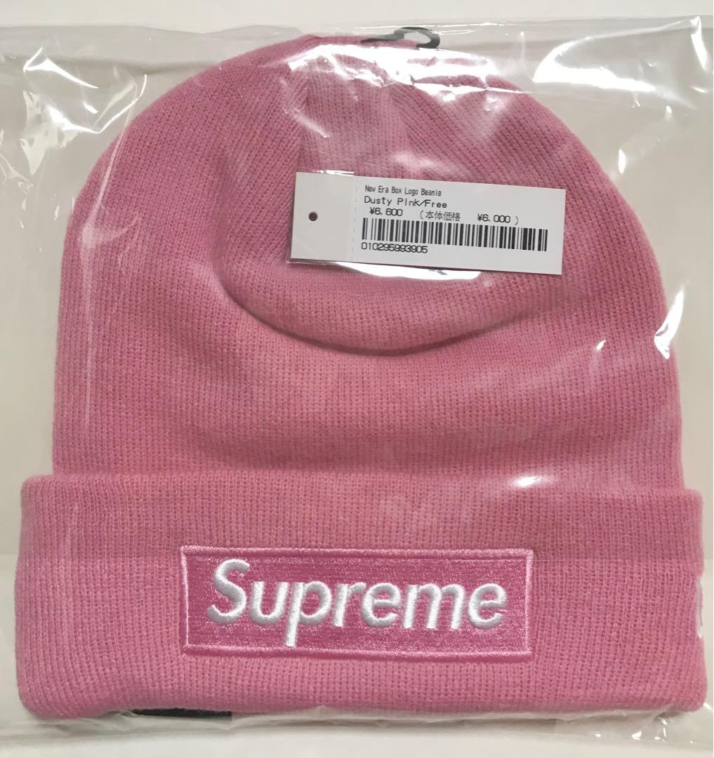 24aw Supreme New Era Box Logo Beanie ピンク