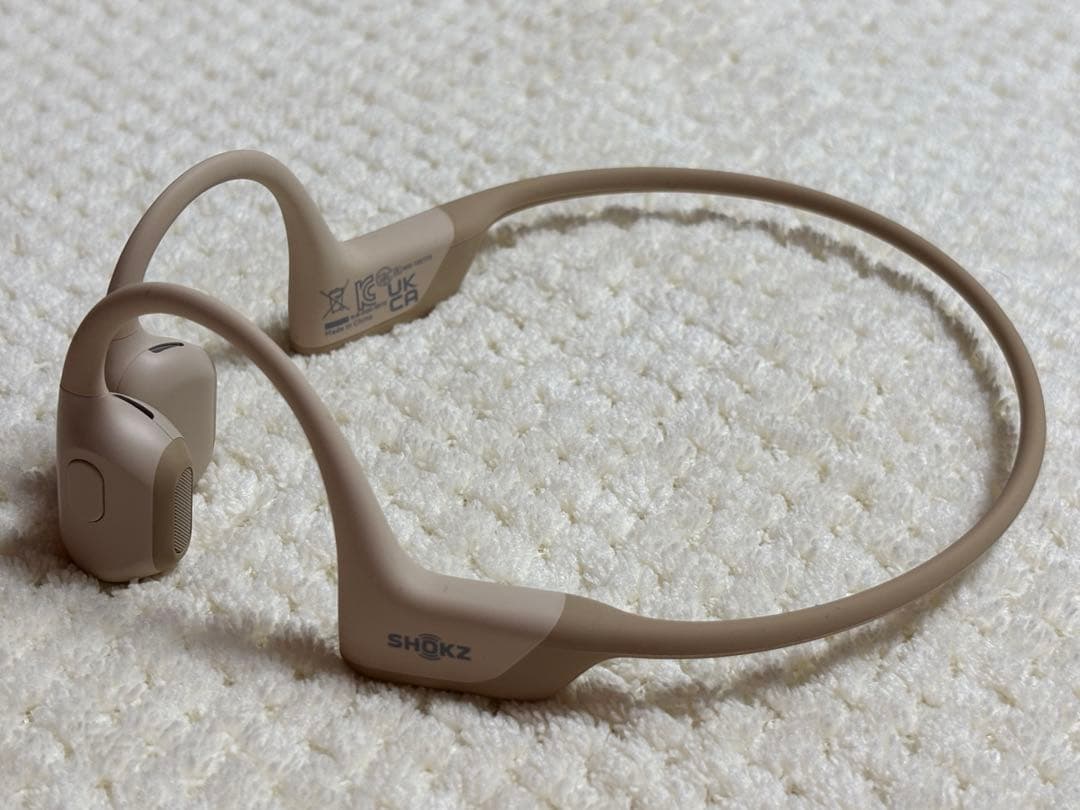 【美品】SHOKZ OpenRun Pro 骨伝導イヤホン ベージュ 動作確認済