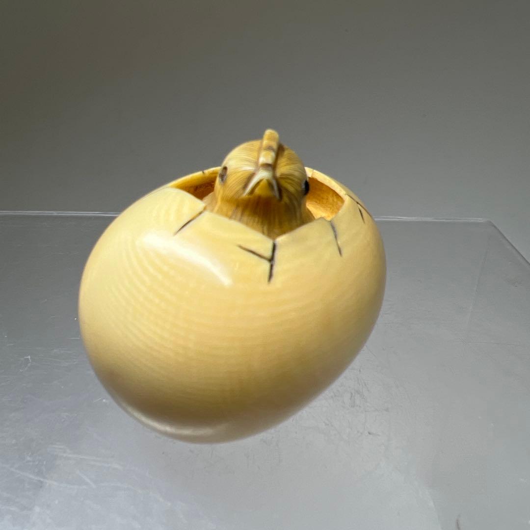 正堂在銘　極上からくりひよこ根付　36g 東Y8-0204☆2Fタエチ