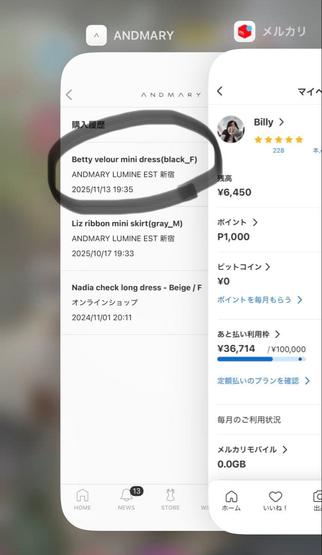 andmary Betty velour mini dress ワンピース