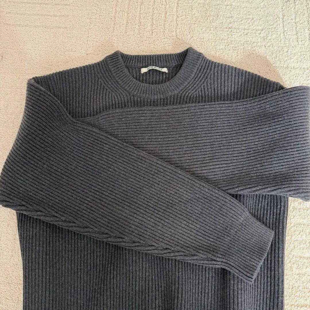オーラリー　SUPER FINE WOOL RIB KNIT BIG ニット