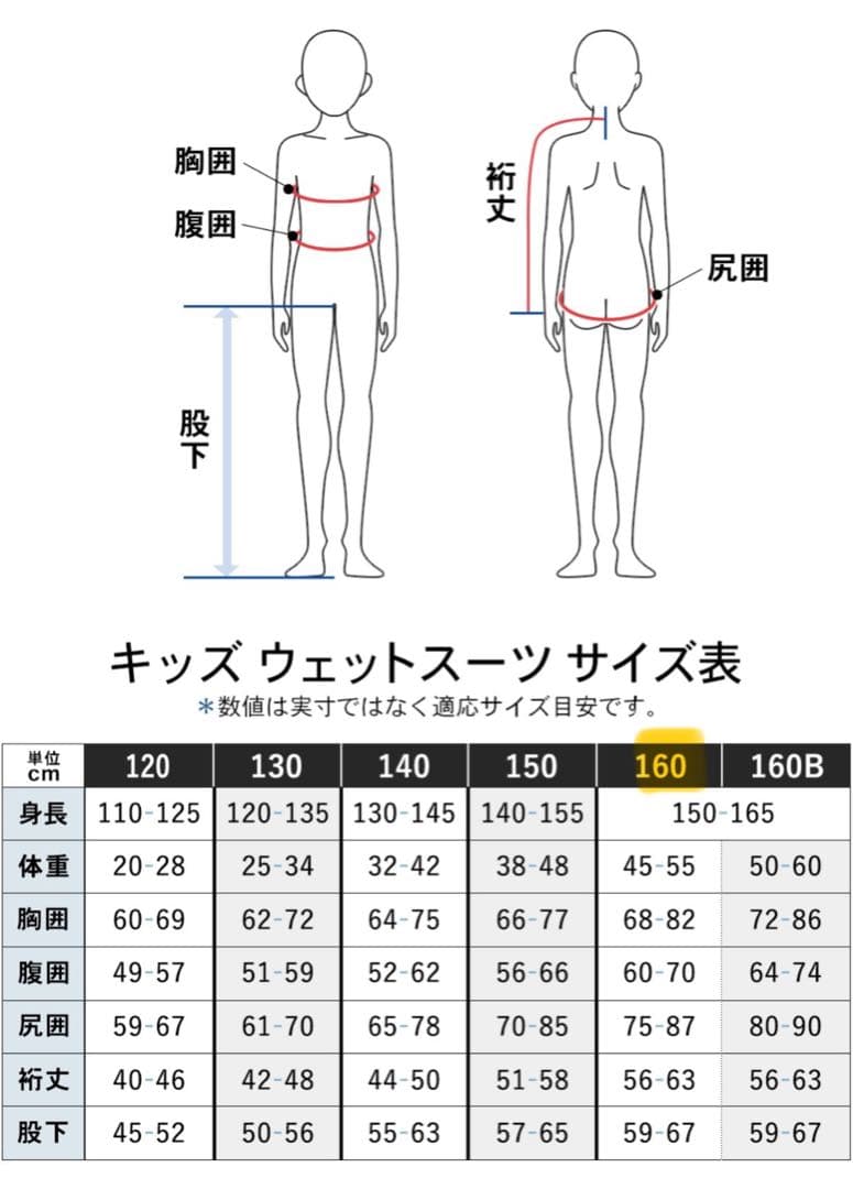【160】FELLOW ロングチェストジップ セミドライスーツ5mm× 3mm