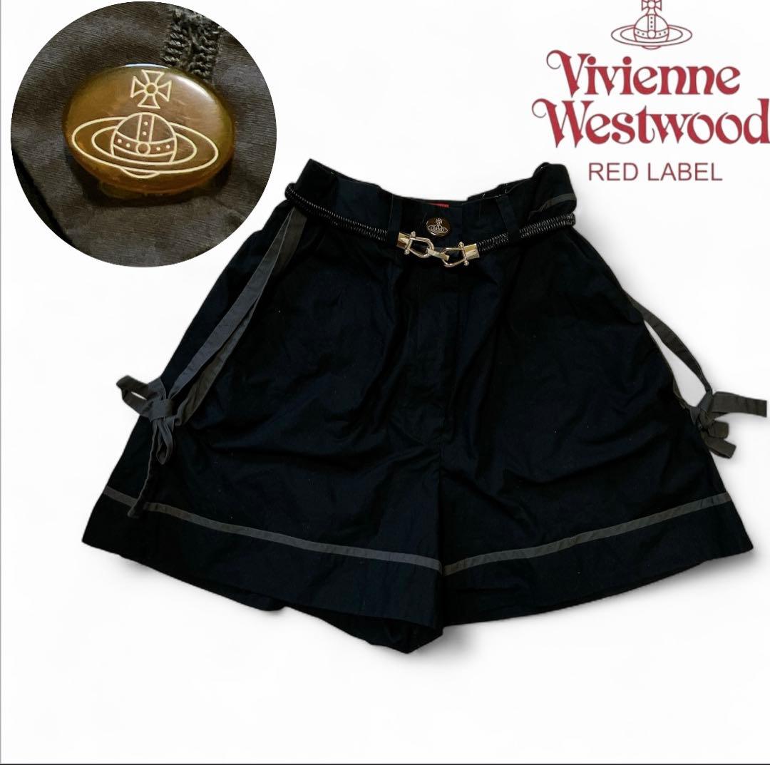 【希少】ヴィヴィアンRED LABEL ベルト付ショートパンツ 黒
