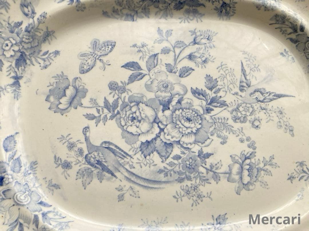 【レア】ヴィクトリアン　アジアティックフェザンツオーバル　大皿　38.5cm