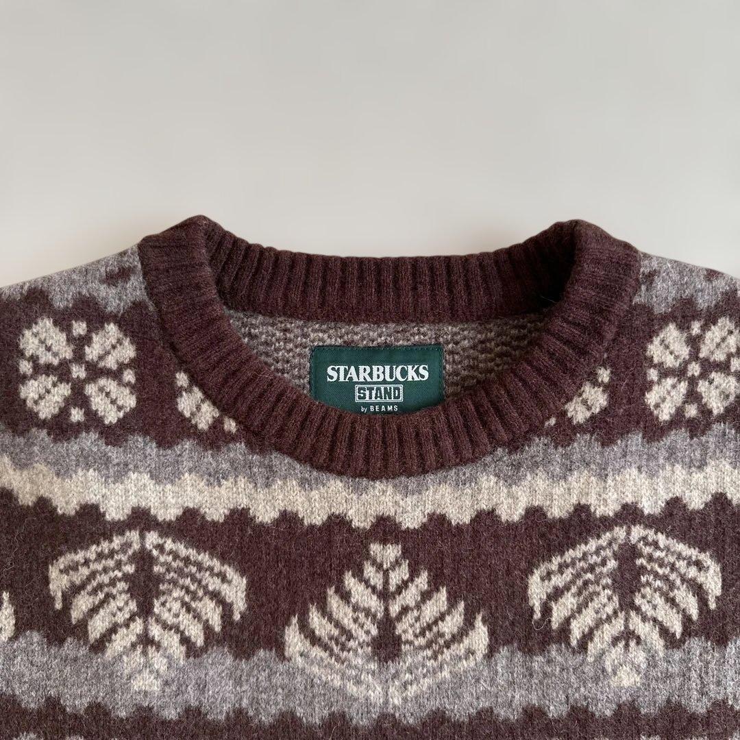 STARBUCKS STAND by BEAMS ジャカードクルーニット