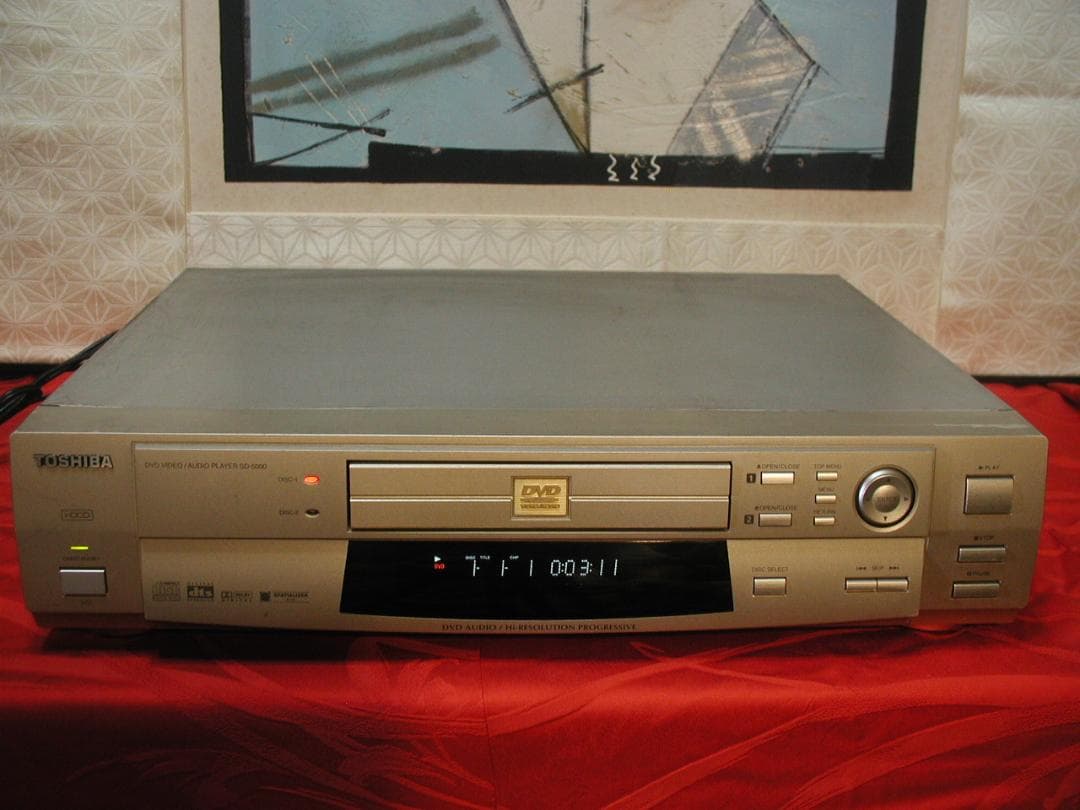 【高級機種】★東芝 DVDプレーヤー。SD-5000　リモコン付動作良好です★