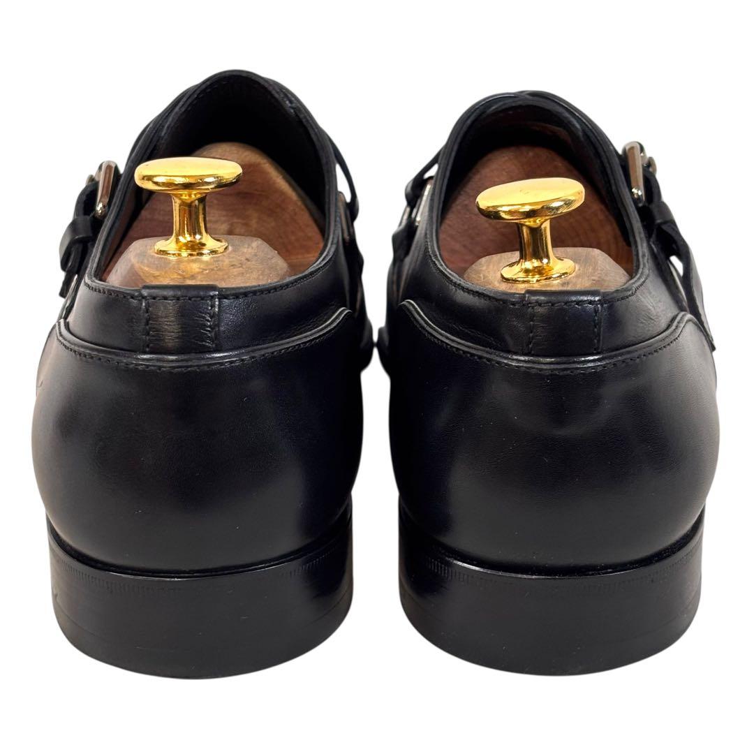 ルイヴィトン 6 1/2 25.5 レザー ビジネス モンクストラップ ブラック