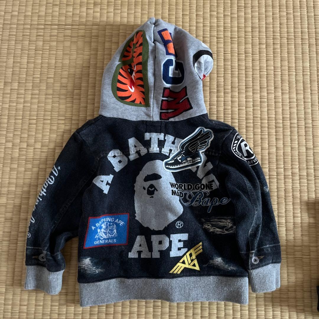 【稀少】BAPE KIDS シャーク　パーカーとパンツセット110cm
