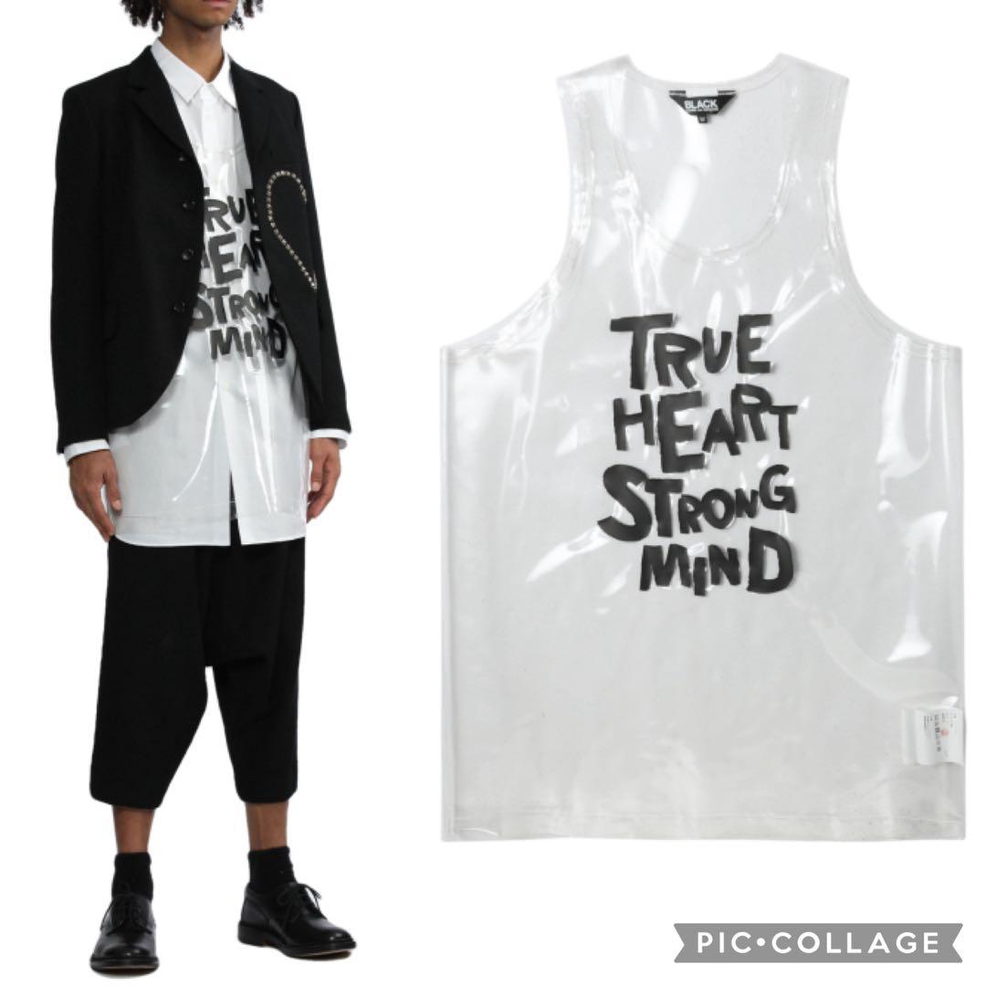 未使用タグ付き ブラックコムデギャルソン オーバーサイズ スローガンベスト S