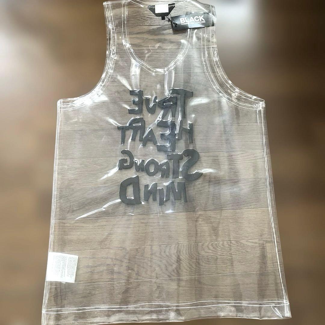 未使用タグ付き ブラックコムデギャルソン オーバーサイズ スローガンベスト S