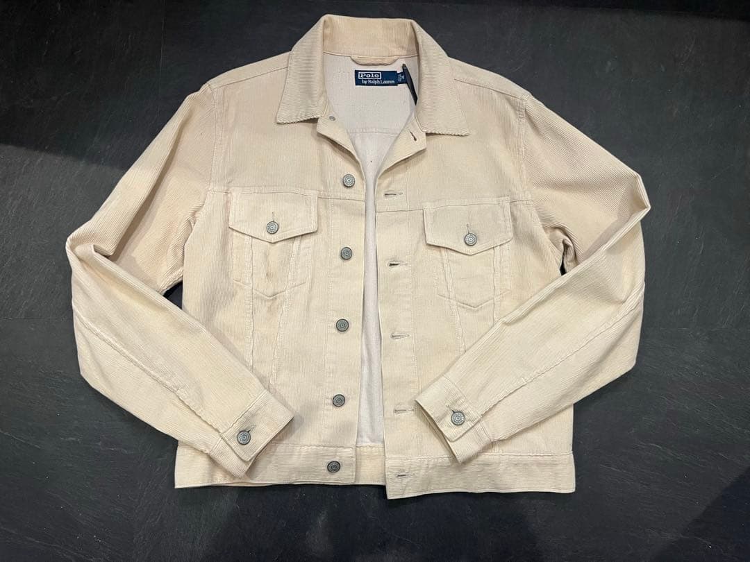 希少ポロラルフローレン コーデュロイ トラッカージャケット クリーム アイボリー