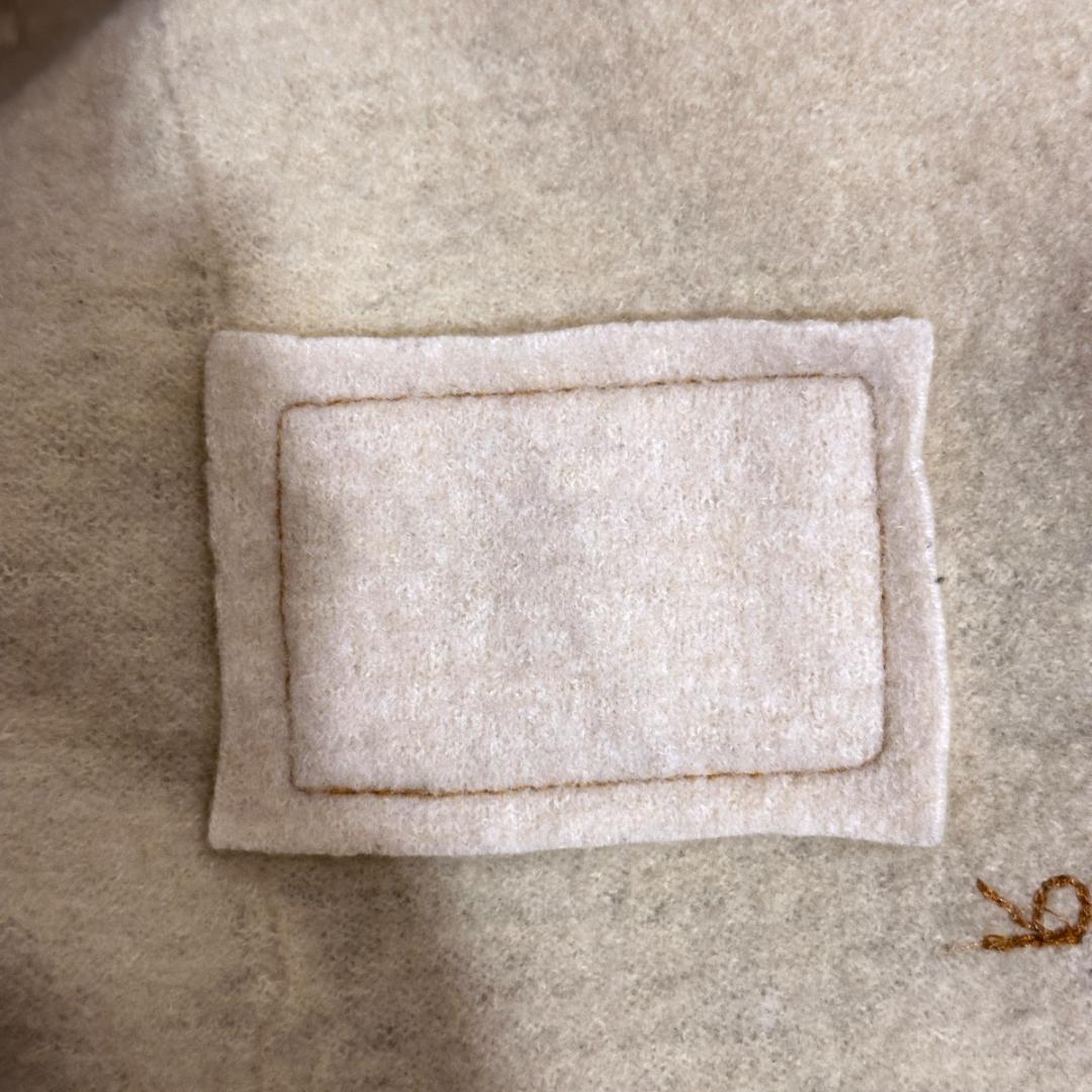 45R　メリノ縮絨カーディガンジャケット　白　HR0876