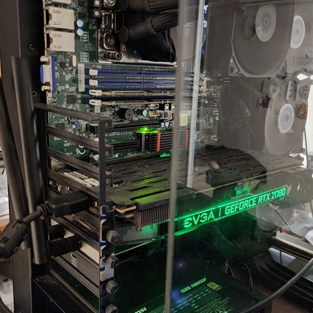 サーバーコンピュータ、EPYC 7402、128GB メモリ、 RTX2080、