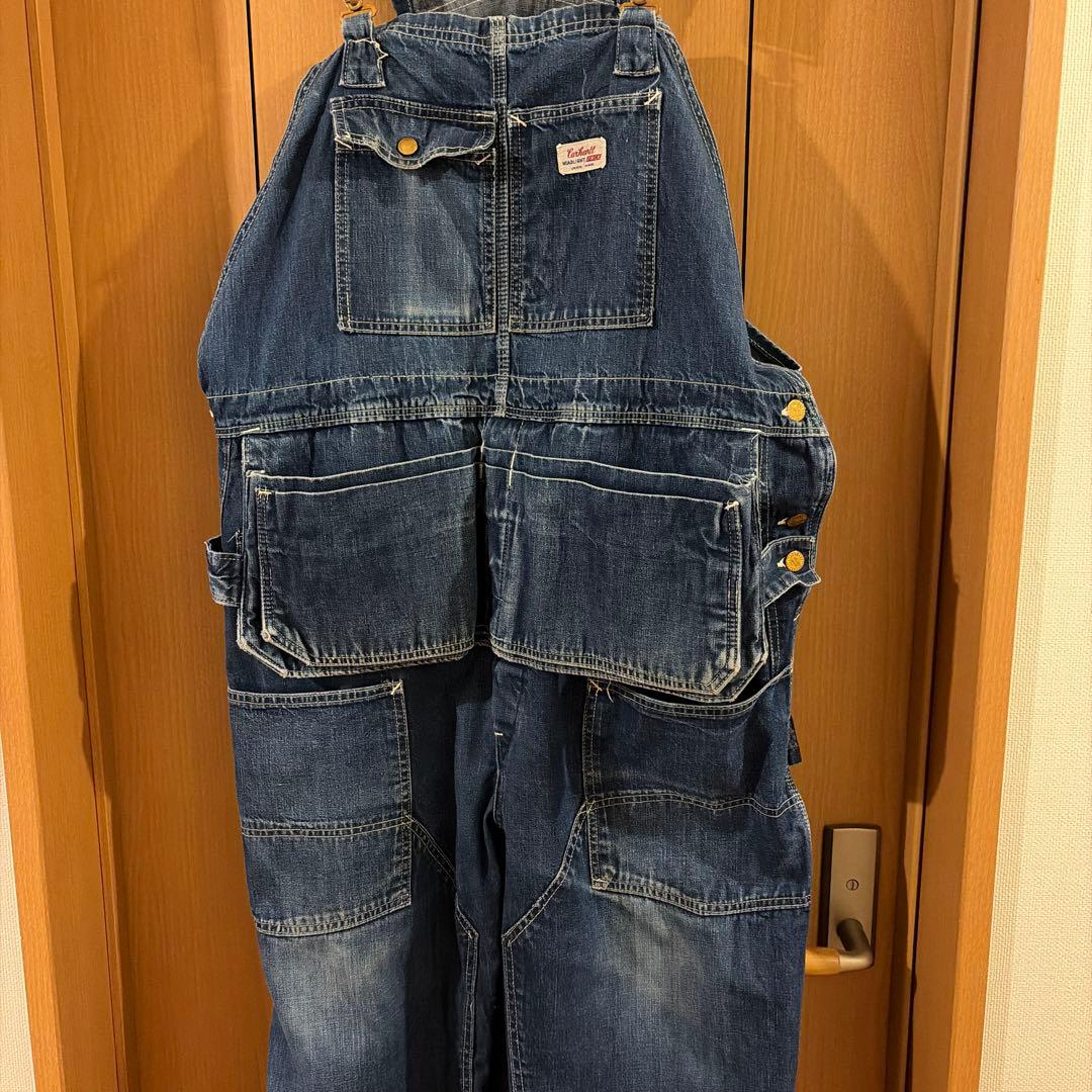 60s カーハート デニム オーバーオール エプロン付 ビンテージ ダブルニー